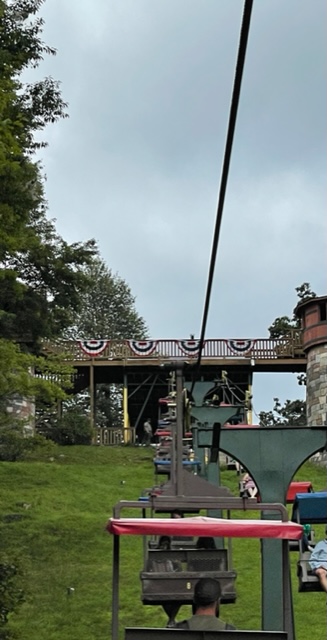 Riding the chairlift at Tweetsie Railroad in Blowing Rock, North Carolina